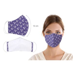 Bellatex Ústne bavlnené rúško Kytička fialová – medium, M