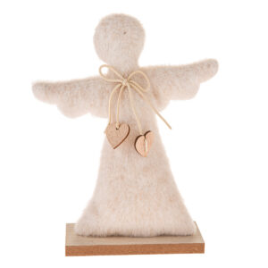 Vianočná dekorácia Textilný anjel  25,5 cm, chlpatý fleece
