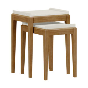 Sada 2 stolíkov MILAO biela/dub