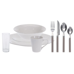 36-dielna jedálenská súprava Simple, biela