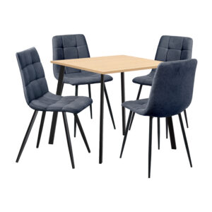 Jedálenský stôl 80×80 BERGEN dub + 4 stoličky BERGEN sivá
