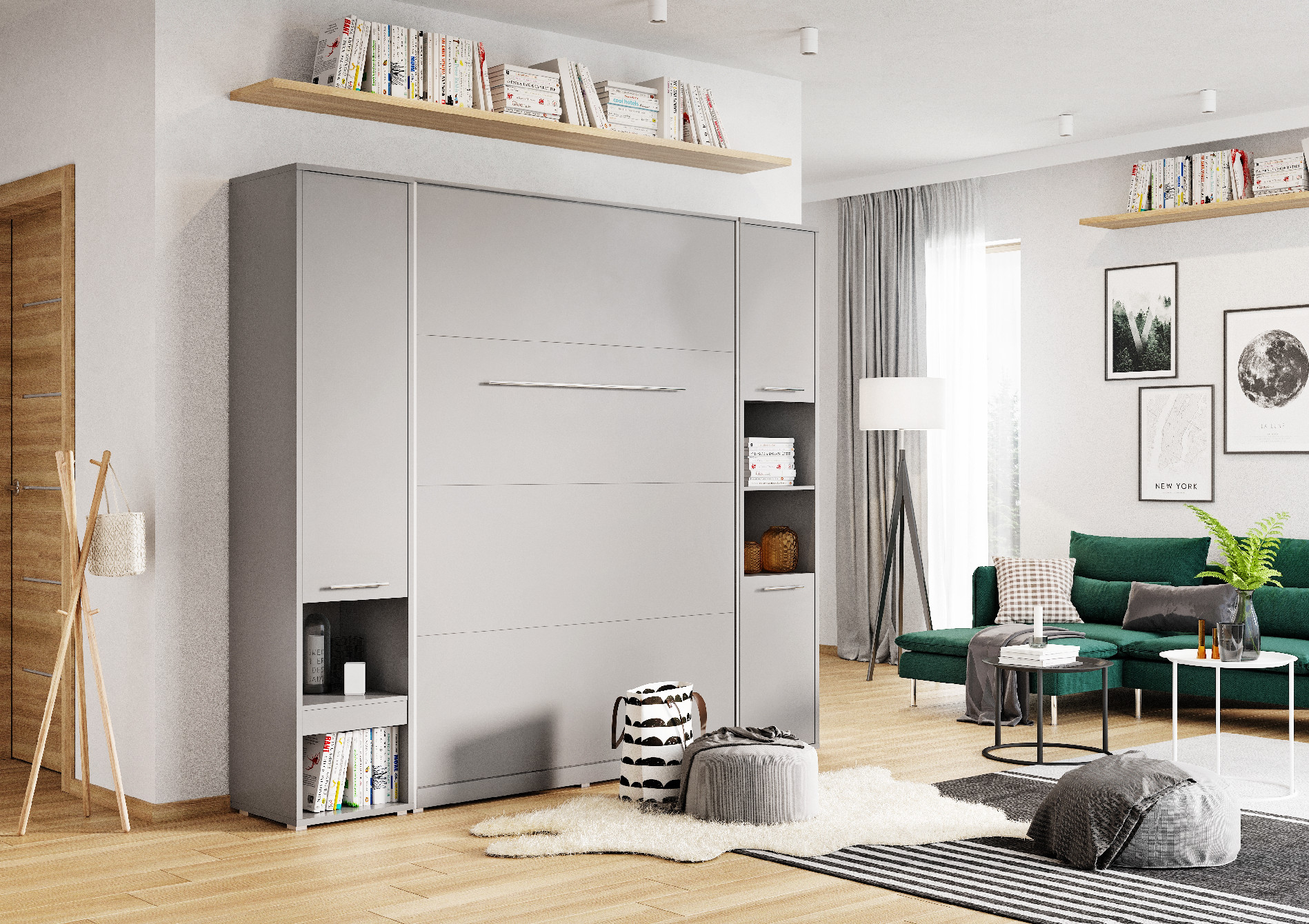 Dig-net nábytok Sklápacia posteľ Lenart Concept PRO CP-02 biela | 120 x 200 cm – Obrázok 13
