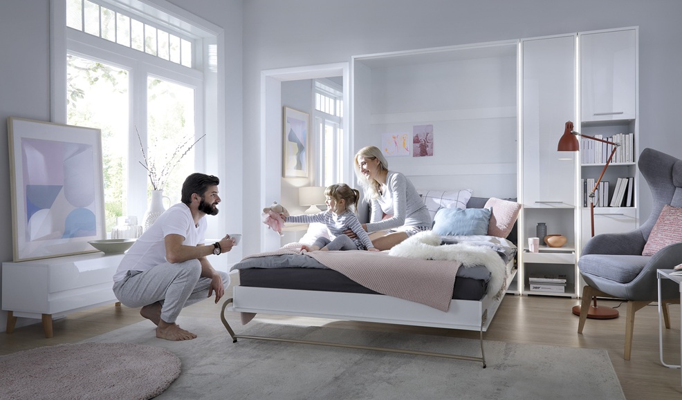 Dig-net nábytok Sklápacia posteľ Lenart Concept PRO CP-02 biela | 120 x 200 cm – Obrázok 4