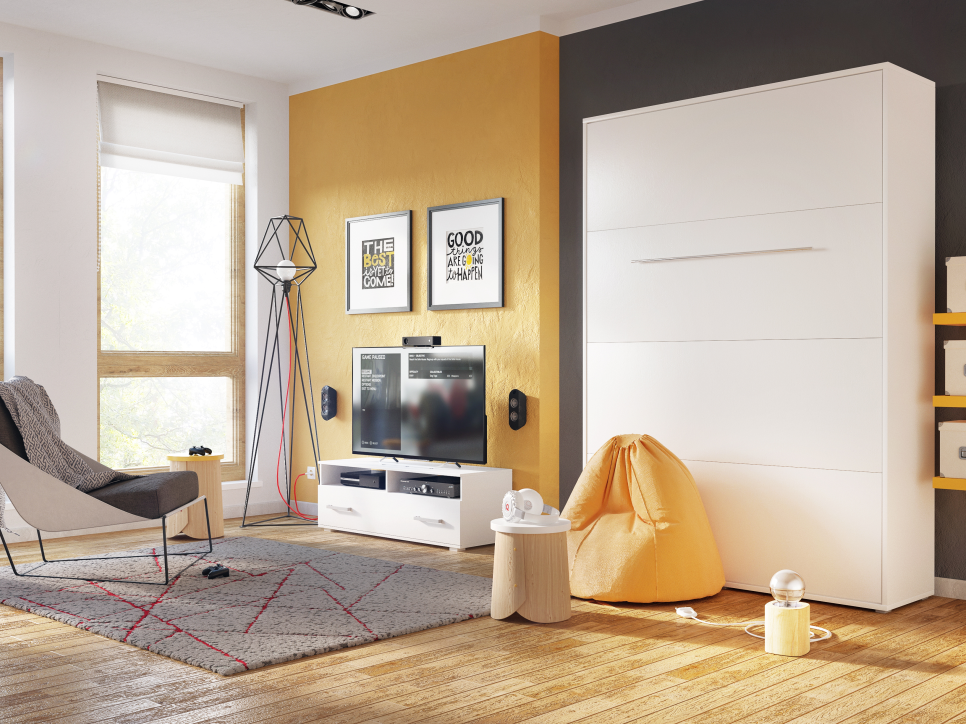Dig-net nábytok Sklápacia posteľ Lenart Concept PRO CP-02 biela | 120 x 200 cm – Obrázok 6