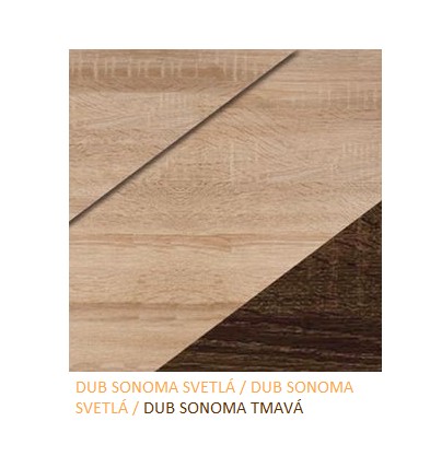 ArtCross Komoda NOTTI | 03 Farba: Dub sonoma svetlá / dub sonoma svetlá / dub sonoma tmavá