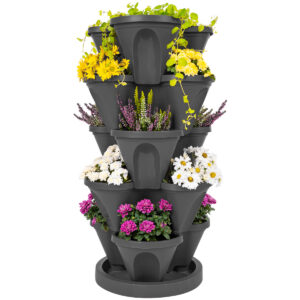 4Home Kvetinová kaskáda 5-dielna, antracit, 5 poschodí