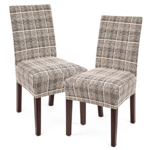 4Home Napínací poťah na stoličku Comfort Plus Check, 40 – 50 cm, sada 2 ks