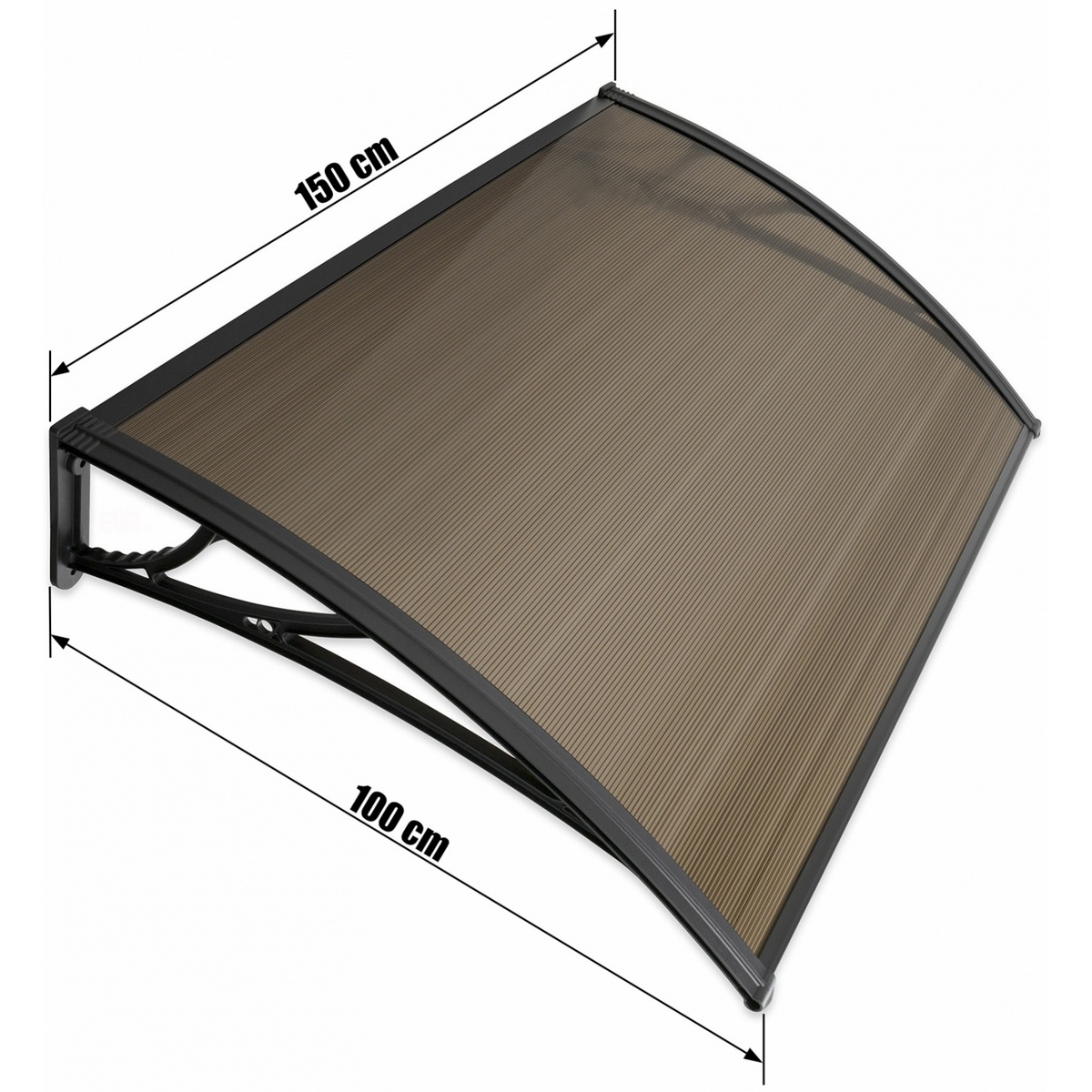 Aldotrade Dverná strieška 150 x 100 cm nedelená Lagrada, hnedá – Obrázok 4