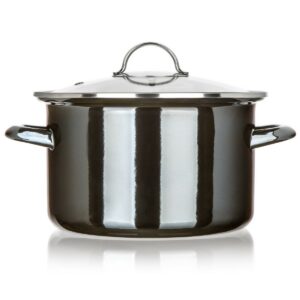 Banquet Hrniec smaltovaný METALLIC Black 24 cm, 3,7 l, s pokrievkou, 24 cm