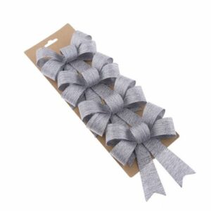 Sada dekoračných mašlí strieborná, 10 x 13 cm, 4 ks​