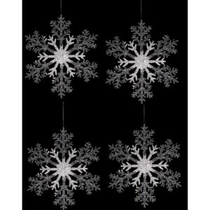 Súprava vianočná dekorácia Vločka, 4 ks, strieborná, 23 x 1 x 26 cm