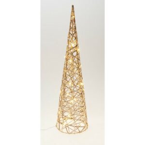 Vianočný svietiaci kužeľ Champagne, 60 x 16 cm, 30 micro LED, na batérie, 60 cm