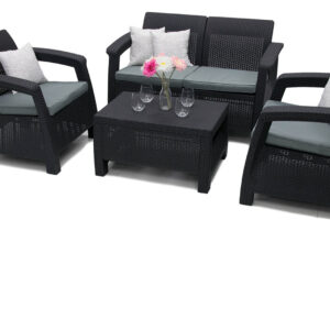 DEOKORK Záhradná ratanová zostava CORFU antracit