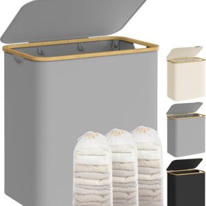 SONGMICS Tkaninový kôš na bielizeň 150 l sivý