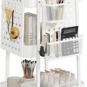 SONGMICS Mobilný kancelársky vozík, kov, biely