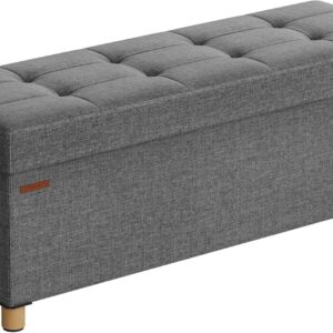 SONGMICS Stolička s úložným priestorom, 110 x 40 x 38 cm, sivá