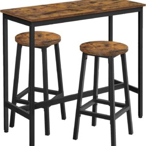 VASAGLE Barový stôl a dve stoličky, hnedá