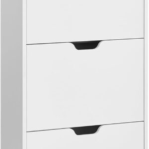 VASAGLE Botník s policou 60 x 139 x 24 cm biely