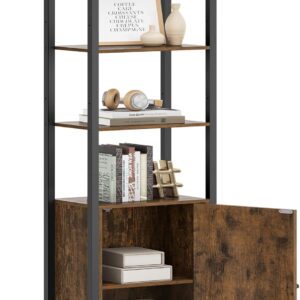 VASAGLE Knižnica so skriňou 40 x 160 x 24 cm hnedá