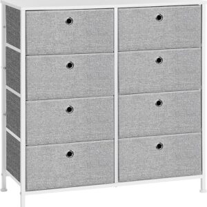 SONGMICS Komoda s 8 látkovými boxami sivá