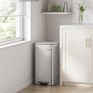 SONGMICS Odpadkový kôš 30 l nerezová oceľ