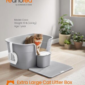 FEANDREA Vysoká mačacie toaleta s príslušenstvom sivá