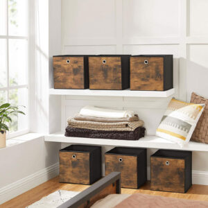 SONGMICS Skladací úložný box Rustik 6 ks hnedý