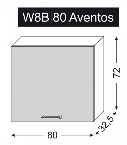 ArtExt Kuchynská skrinka horná MALMO | W8B 80 Aventos Farba korpusu: Grey – Obrázok 23