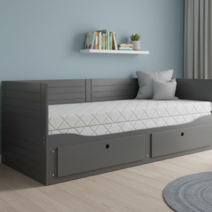 BMS Detská posteľ HERMES s matracom | sivá 80 x 200 cm