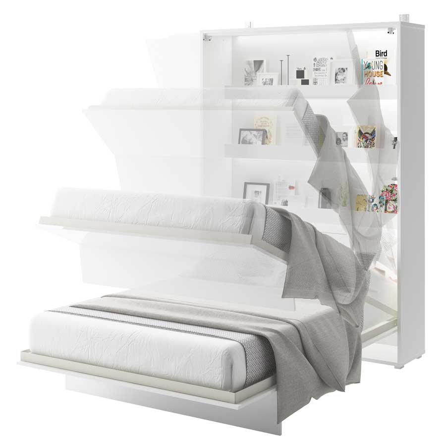 Dig-net nábytok Sklápacia posteľ Lenart BED CONCEPT BC-02p biely lesk | 120 x 200 cm – Obrázok 13
