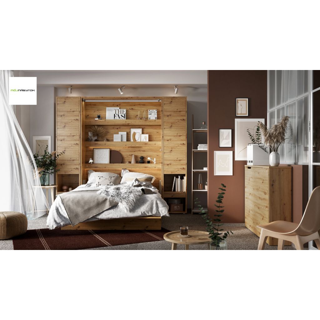 Dig-net nábytok Sklápacia posteľ Lenart BED CONCEPT BC-06 biela | 90 x 200 cm – Obrázok 5