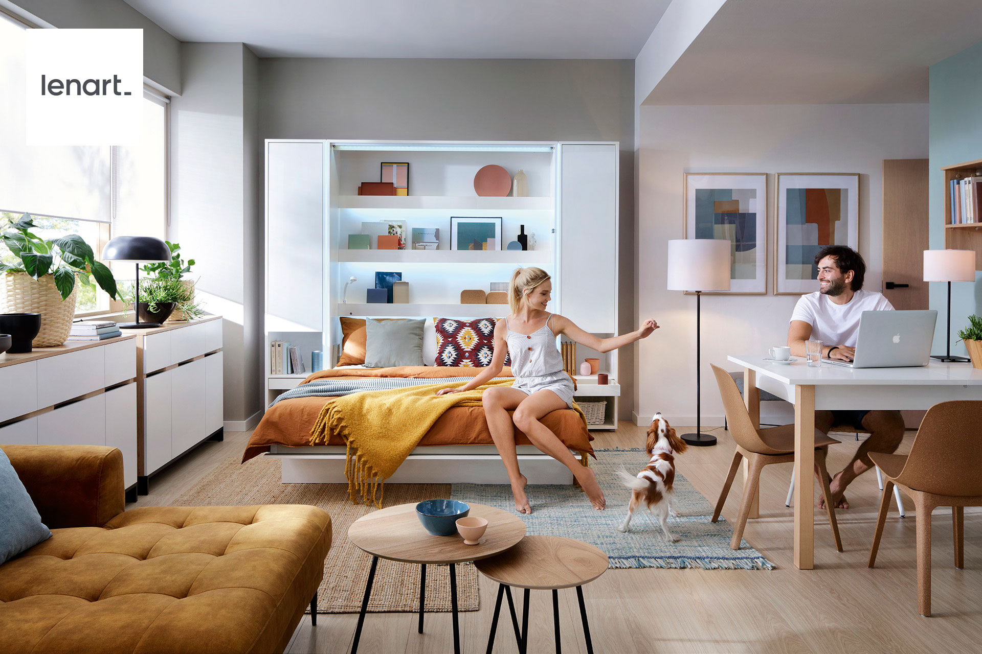 Dig-net nábytok Sklápacia posteľ Lenart BED CONCEPT BC-06p biely lesk | 90 x 200 cm – Obrázok 8