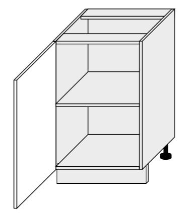 ArtExt Kuchynská skrinka spodná, D1D/50 Emporium Farba korpusu: Grey – Obrázok 6