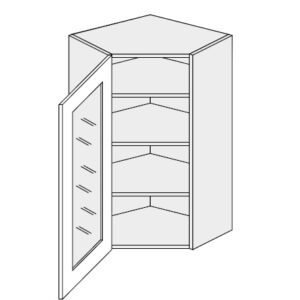 ArtExt Vrchná kuchynská skrinka rohová Napoli W10S/60 POVRCHOVÁ ÚPRAVA DVIEROK: LESK, FAREBNÉ PREVEDENIE KORPUSU: BIELA