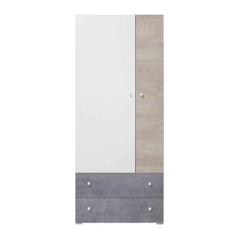Meblar Šatníková skriňa SIGMA SI3 L/P Farba: beton/biela/dub