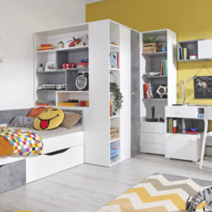 Meblar  Detská izba SIGMA C Farba: beton/biela/dub