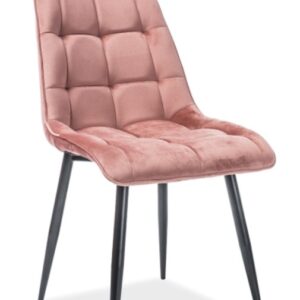 Signal Jedálenská stolička CHIC VELVET | čierne nohy Farba: Staroružová / Bluvel 52
