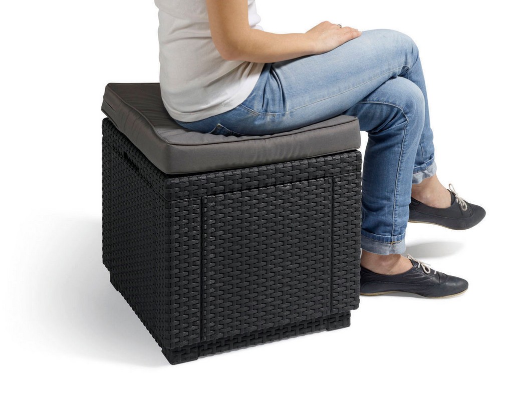 KETER Taburetka STOOL CUBE | hnedá – Obrázok 2