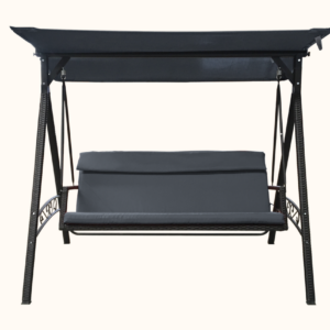 ArtRoja Záhradná hojdačka RATTAN | čierna