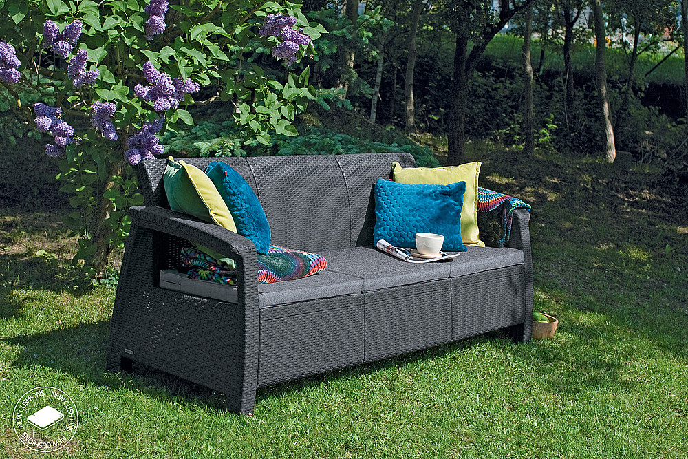 DEOKORK Záhradná ratanová pohovka CORFU LOVE SEAT MAX (antracit) – Obrázok 5