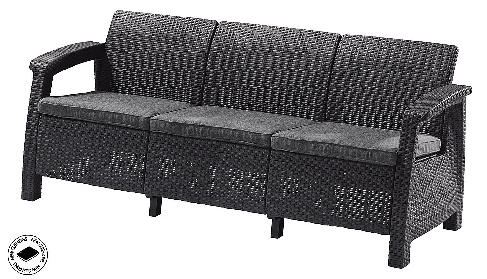 DEOKORK Záhradná ratanová pohovka CORFU LOVE SEAT MAX (antracit) – Obrázok 4