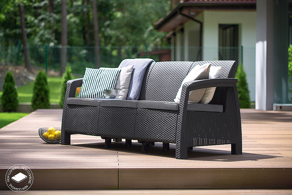 DEOKORK Záhradná ratanová pohovka CORFU LOVE SEAT MAX (antracit) – Obrázok 6
