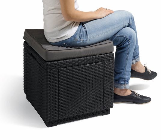 KETER Taburetka STOOL CUBE | grafit – Obrázok 2