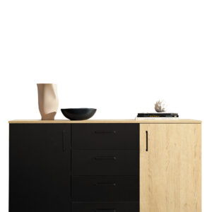 Meblar  Komoda MADISON MD9 Farba: čierna / dub biskoptovy