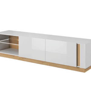 ArtLas TV stolík ARTENS 187 s LED | dub grandson/biely lesk