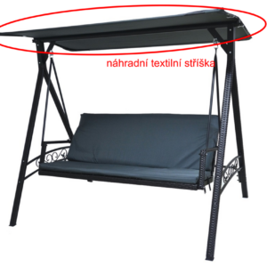 ArtRoja Látka na striešku k hojdačke RATTAN | tmavá sivá