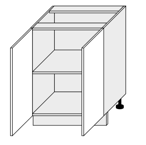 ArtExt Kuchynská skrinka spodná SILVER | D11 60 Farba korpusu: Grey – Obrázok 19