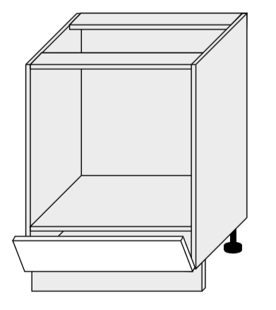 ArtExt Kuchynská skrinka spodná pre vstavanú rúru SILVER | D11K 60 Farba korpusu: Biela – Obrázok 19