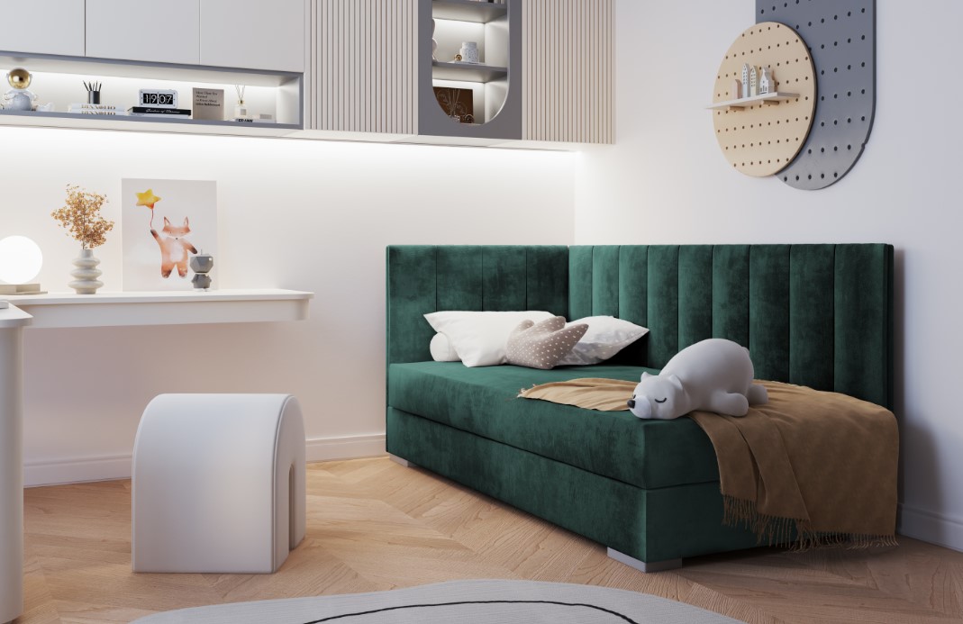 ArtBed Detská posteľ COIMBRA III | zelená 90 x 200 cm Prevedenie: pravé