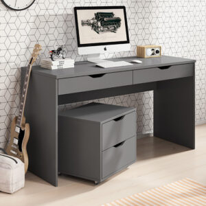 ArtLas Písací stolík MATHEV s kontajnerom | sivá